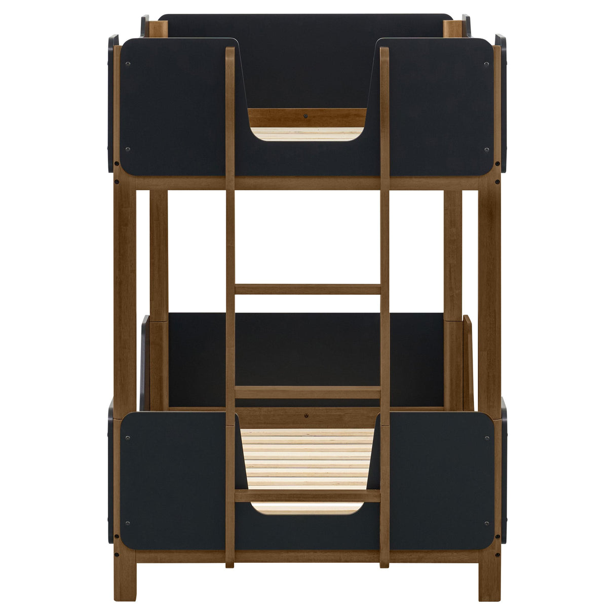 Morris Walnut / Black Twin Over Twin Wood Bunk Bed from Coaster - Luna Furniture