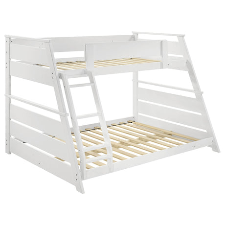Holden White Wood Veneer Twin Over Full Bunk Bed from Coaster - Luna Furniture