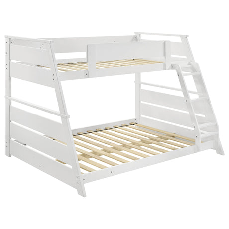 Holden White Wood Veneer Twin Over Full Bunk Bed from Coaster - Luna Furniture
