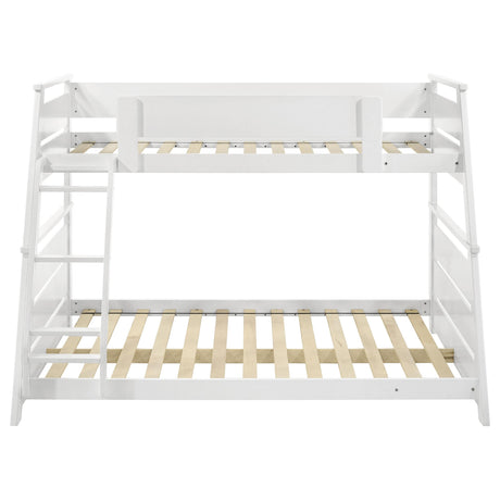 Holden White Wood Veneer Twin Over Full Bunk Bed from Coaster - Luna Furniture