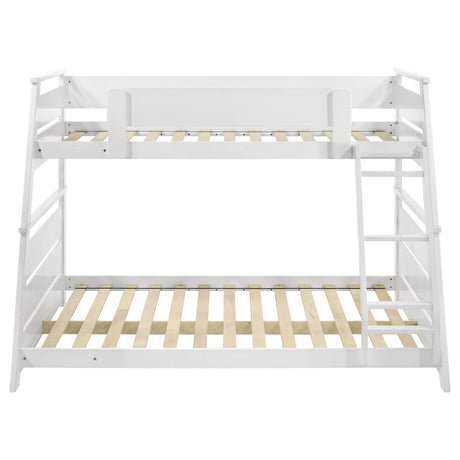 Holden White Wood Veneer Twin Over Full Bunk Bed from Coaster - Luna Furniture