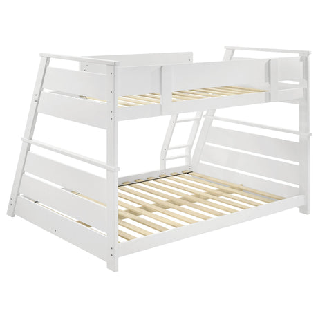 Holden White Wood Veneer Twin Over Full Bunk Bed from Coaster - Luna Furniture