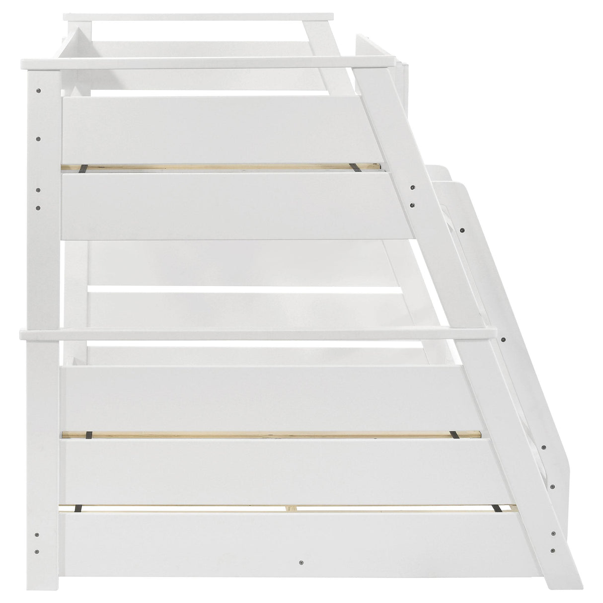 Holden White Wood Veneer Twin Over Full Bunk Bed from Coaster - Luna Furniture