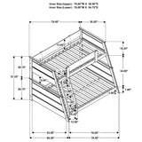 Holden White Wood Veneer Twin Over Full Bunk Bed from Coaster - Luna Furniture