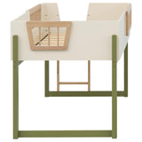 Evren Natural Twin Storage Loft Bed 4-Piece Set with Chest and Bookcases