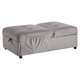 Garrell Brown Velvet Lift Top Storage Bench with Pull-out Bed from Homelegance - Luna Furniture