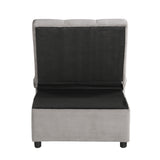 Garrell Brown Velvet Lift Top Storage Bench with Pull-out Bed from Homelegance - Luna Furniture