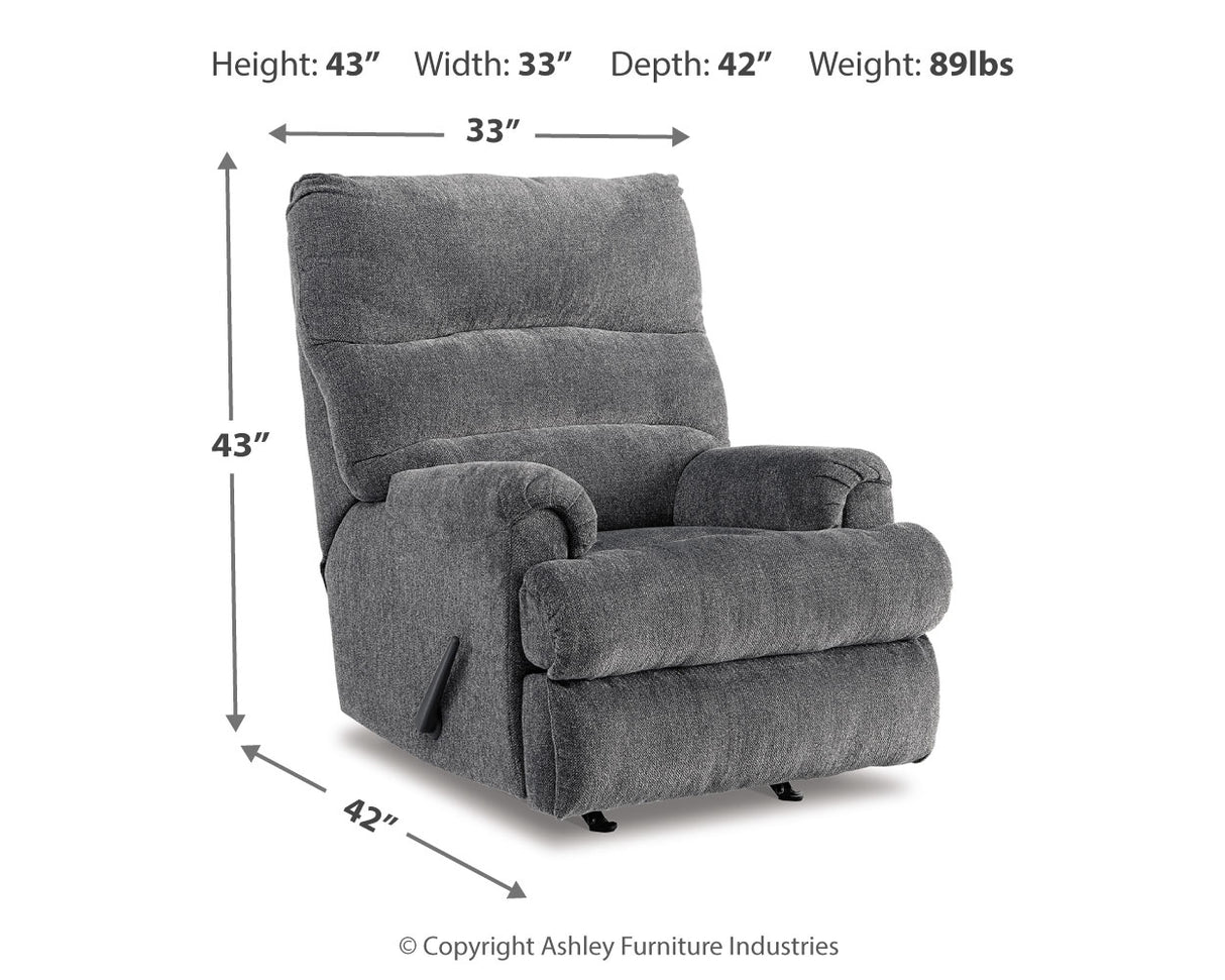 Man Fort Graphite Recliner from Ashley Furniture - Luna Furniture