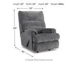Man Fort Graphite Recliner from Ashley Furniture - Luna Furniture