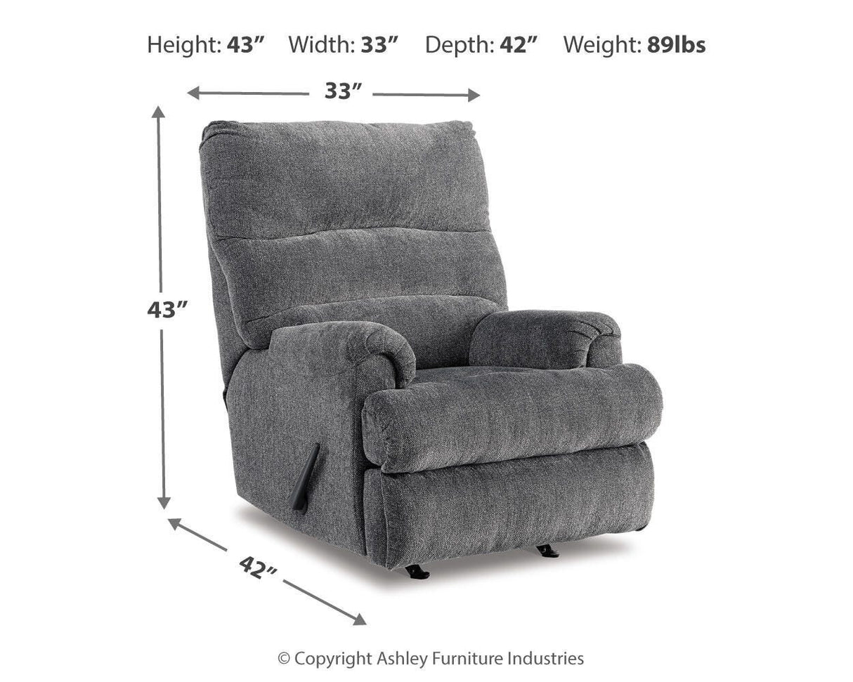 Man Fort Graphite Recliner from Ashley Furniture - Luna Furniture