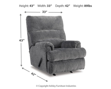 Man Fort Graphite Recliner from Ashley Furniture - Luna Furniture