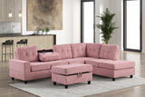 Heights Pink Performans Fabric Reversible Sectional with Storage Ottoman from Happy Homes - Luna Furniture