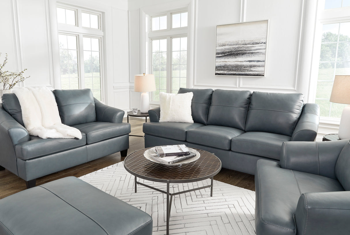 Genoa Steel Leather Living Room Set