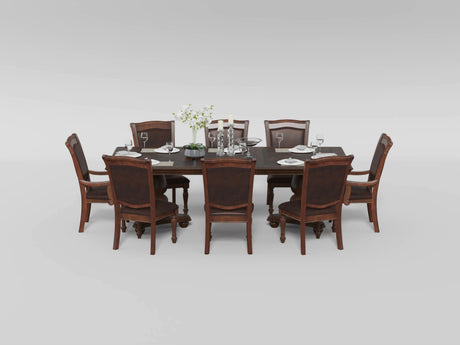 Lordsburg Brown Chery 103" Double Pedestal Extendable Dining Table from Homelegance - Luna Furniture