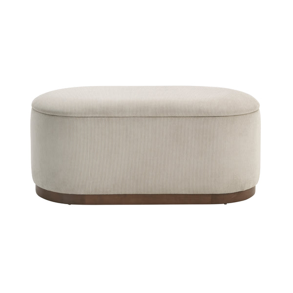 Nell Taupe Lift-Top Storage Bench