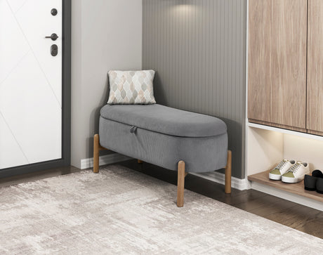 Mavis Gray Lift-Top Storage Bench from Homelegance - Luna Furniture
