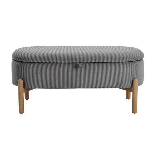 Mavis Gray Lift-Top Storage Bench