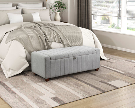 Derby Light Gray Storage Bench from Homelegance - Luna Furniture