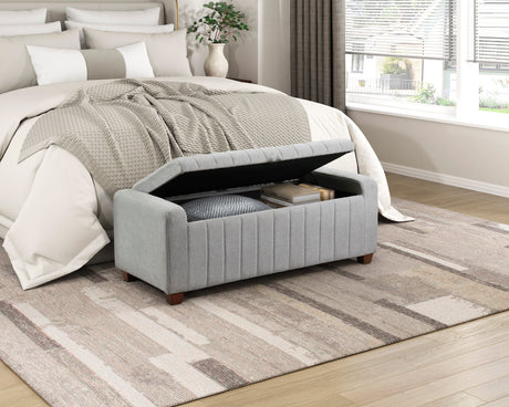 Derby Light Gray Storage Bench from Homelegance - Luna Furniture