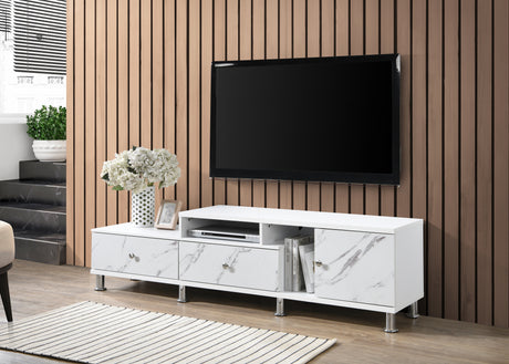 Tessa White Tv Stand from Crown Mark - Luna Furniture