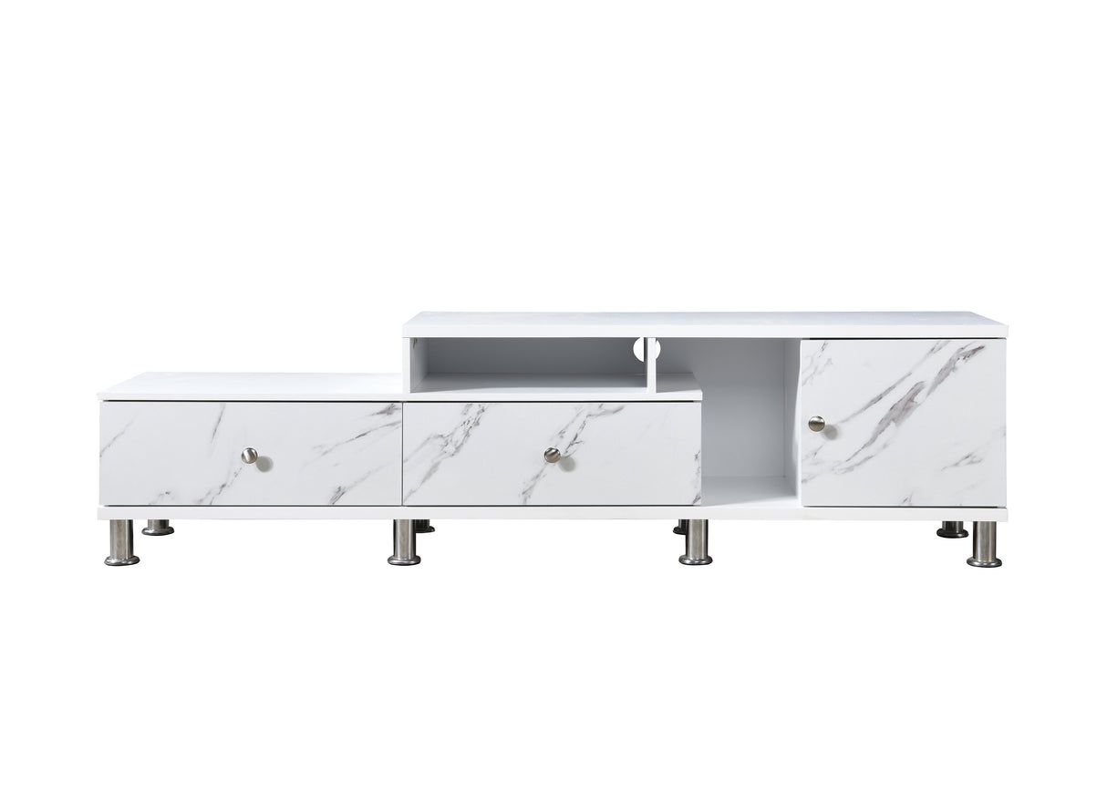Tessa White Tv Stand from Crown Mark - Luna Furniture