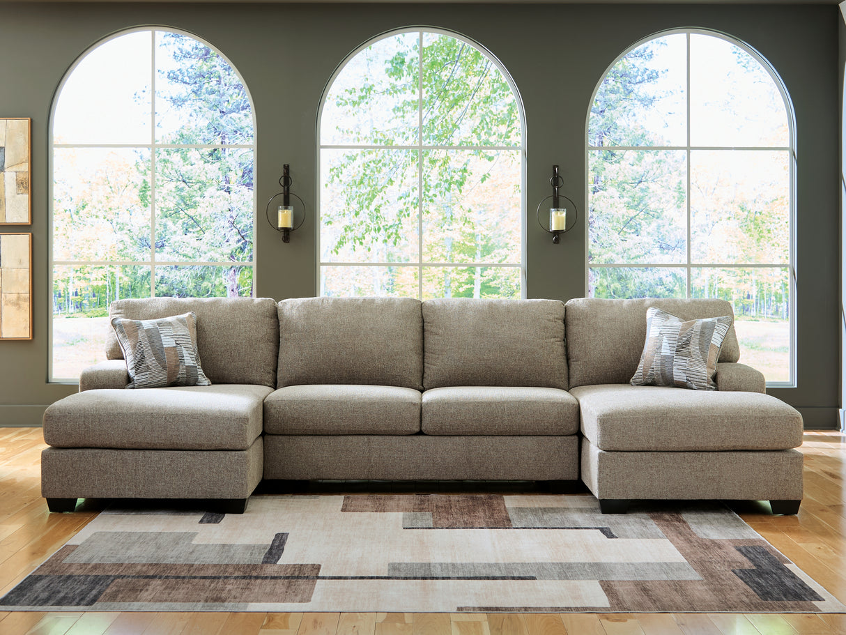 Seyler Lane Hemp 3-Piece Double Chaise Sleeper Sectional from Ashley Furniture - Luna Furniture