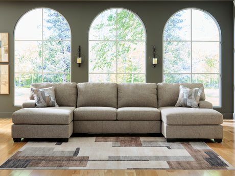 Seyler Lane Hemp 3-Piece Double Chaise Sleeper Sectional from Ashley Furniture - Luna Furniture