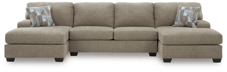 Seyler Lane Hemp 3-Piece Double Chaise Sleeper Sectional from Ashley Furniture - Luna Furniture