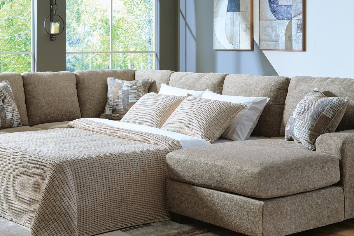 Seyler Lane Hemp 3-Piece RAF Chaise Sleeper Sectional from Ashley Furniture - Luna Furniture