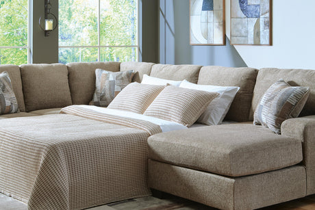 Seyler Lane Hemp 3-Piece RAF Chaise Sleeper Sectional from Ashley Furniture - Luna Furniture