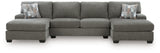Clarington Greystone 3-Piece Sectional with Double Chaise from Ashley - Luna Furniture