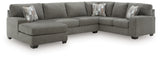 Clarington Greystone 3-Piece Sleeper Sectional with Chaise from Ashley - Luna Furniture