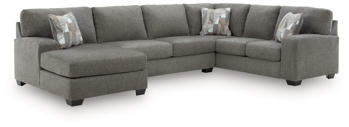 Clarington Greystone 3-Piece Sectional with Chaise from Ashley - Luna Furniture