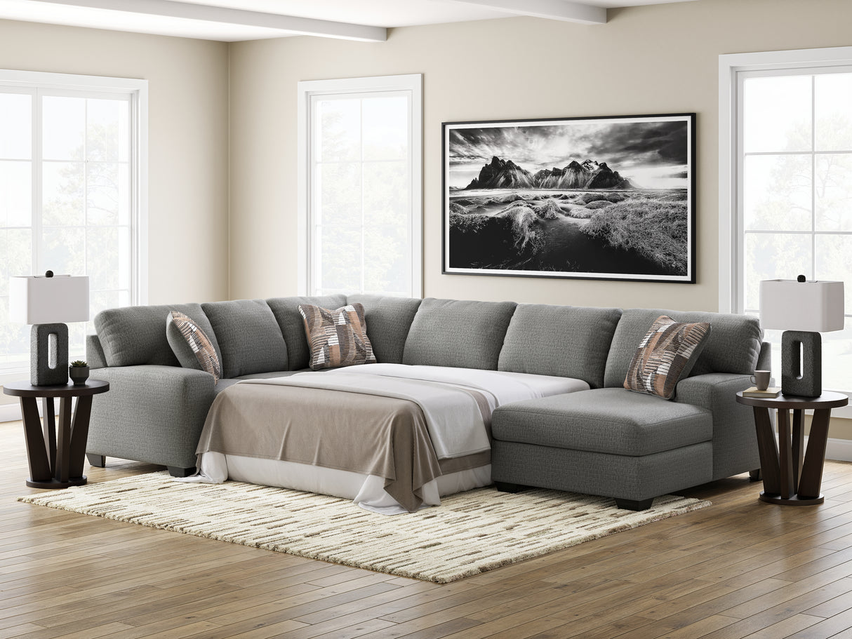 Clarington Greystone 3-Piece Sleeper Sectional with Chaise from Ashley Furniture - Luna Furniture