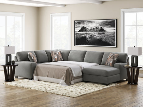 Clarington Greystone 3-Piece Sleeper Sectional with Chaise from Ashley - Luna Furniture