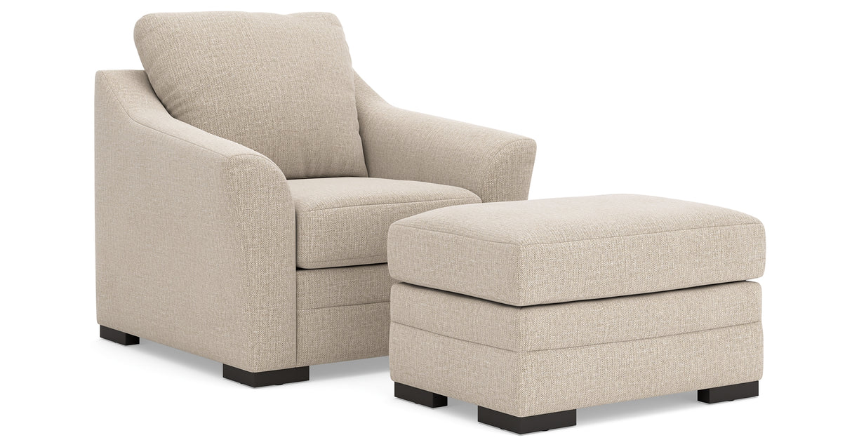 Lango Jute Chair and Ottoman from Ashley Furniture - Luna Furniture