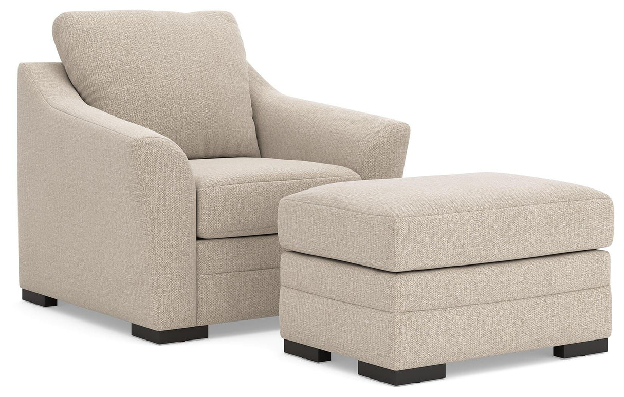 Lango Jute Chair and Ottoman from Ashley Furniture - Luna Furniture
