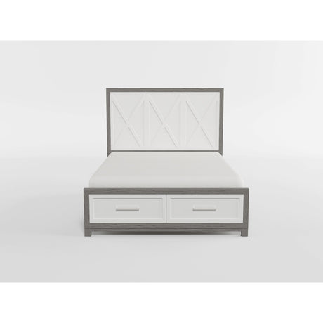 Rowan Ivory/Gray Queen Storage Platform Bed from Homelegance - Luna Furniture