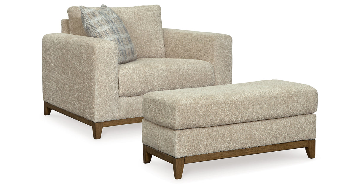 Parklynn Chair and Ottoman in Desert from Ashley - Luna Furniture