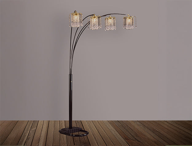 Rain Drop Arc Black 84" Floor Lamp from Crown Mark - Luna Furniture
