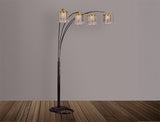 Rain Drop Arc Black 84" Floor Lamp from Crown Mark - Luna Furniture