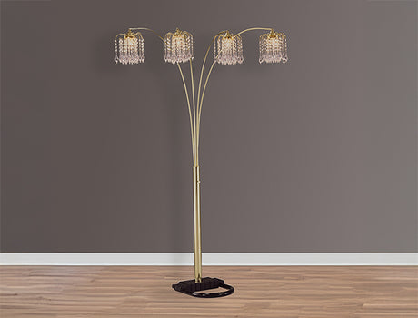 Rain Drop Arc Gold 84" Floor Lamp from Crown Mark - Luna Furniture