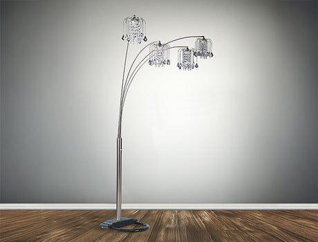 Rain Drop Arc Pewter 84" Floor Lamp from Crown Mark - Luna Furniture