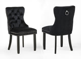 Arabella Black Velvet Accent Chair, Set of 2 from Crown Mark - Luna Furniture