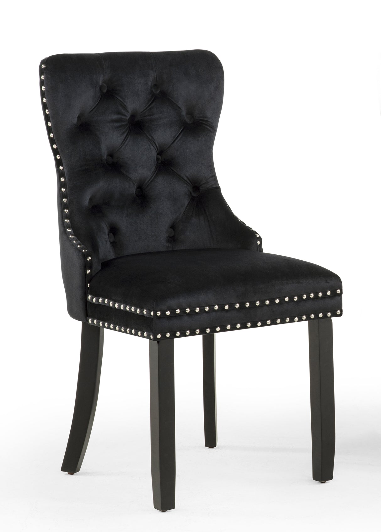 Arabella Black Velvet Accent Chair, Set of 2 from Crown Mark - Luna Furniture