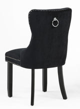 Arabella Black Velvet Accent Chair, Set of 2 from Crown Mark - Luna Furniture