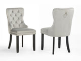 Arabella Light Gray Velvet Accent Chair, Set of 2 from Crown Mark - Luna Furniture