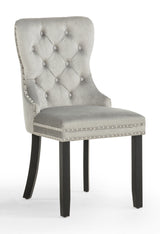 Arabella Light Gray Velvet Accent Chair, Set of 2 from Crown Mark - Luna Furniture