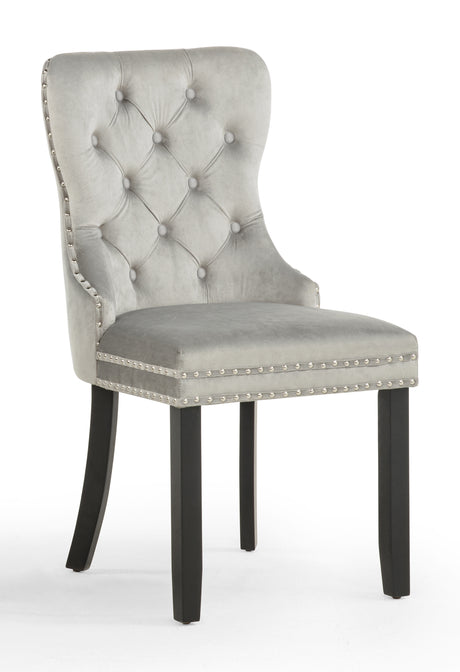 Arabella Light Gray Velvet Accent Chair, Set of 2 from Crown Mark - Luna Furniture