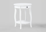 Jacie White Chairside Round End Table from Crown Mark - Luna Furniture